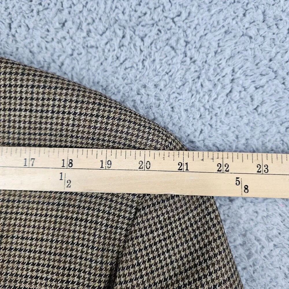 Brooks Brothers Blazer Sport Mens 46R Tan Houndstooth Wool Cashmere Coat Jacket